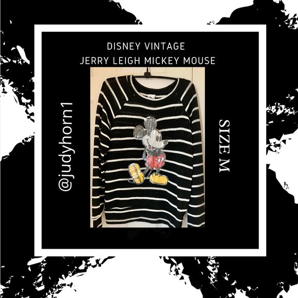 Disney Vintage Jerry Leigh, Sparkly Mickey Mouse Sweater M - Picture 1 of 10